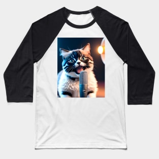 Singing Cat - Modern Digital Art Baseball T-Shirt